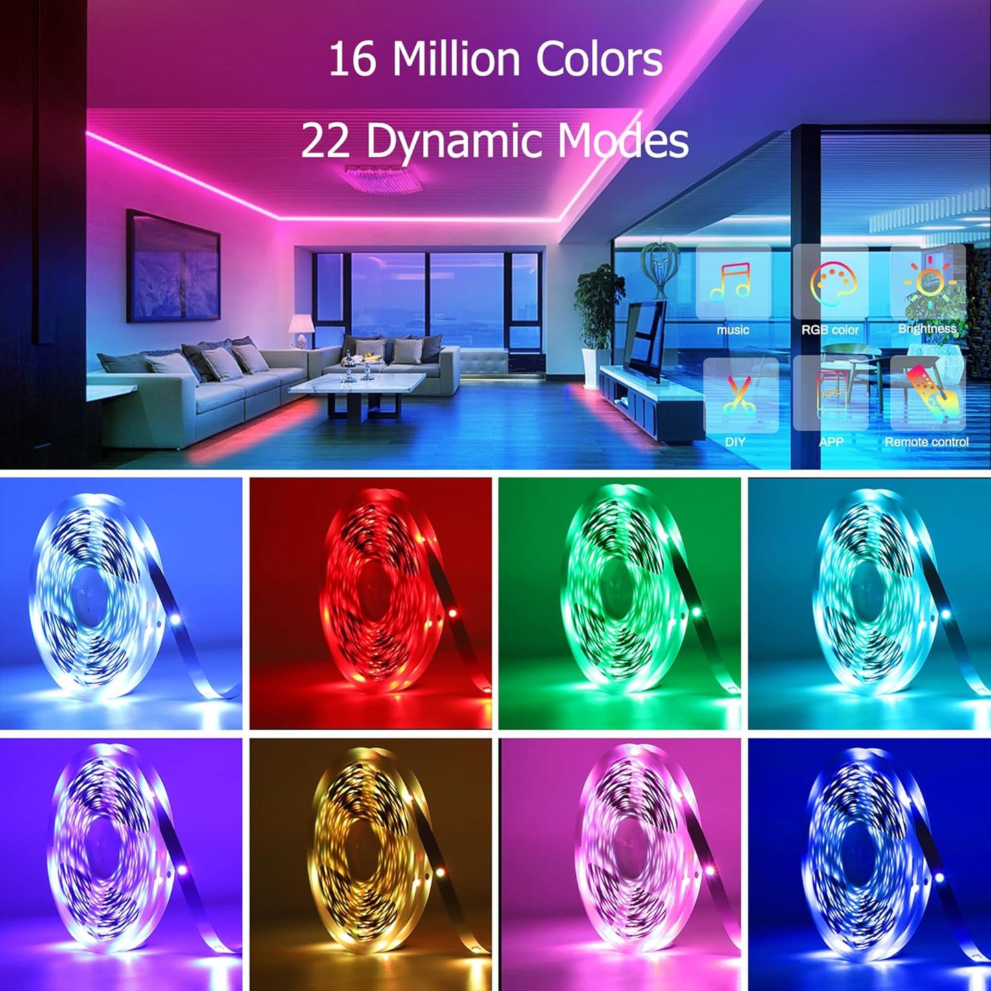 LED Lights Music Sync RGB LED Strip Lights